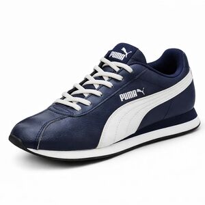 Puma Turin II Navy Leather Sneakers M7 / W8.5